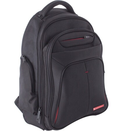 Swiss Mobility Backpack, 2-Section, RFID, 8-1/2"Wx16"Lx19-1/2"H, Black SWZBKP1000SM